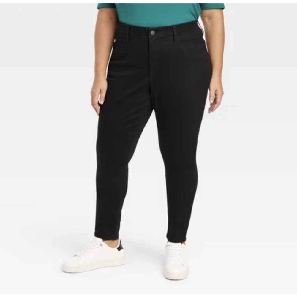 Women's High-Rise‎ Skinny Jeans Ava & Viv Black Denim Size 26 Heavyweight